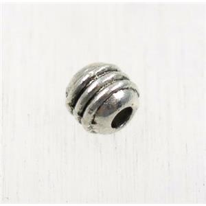 tibetan silver zinc beads, non-nickel, approx 5mm dia, 2mm hole