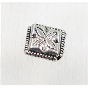 tibetan silver zinc square beads, non-nickel, approx 11mm