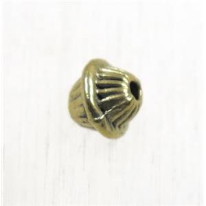 tibetan silver zinc disc beads, non-nickel, antique gold, approx 6.5mm dia
