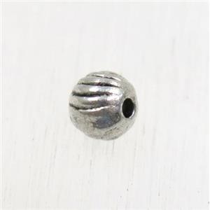 tibetan silver round zinc beads, non-nickel, approx 4.5mm dia