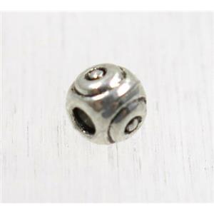 round tibetan silver zinc beads, non-nickel, approx 5.5mm dia, 2mm hole