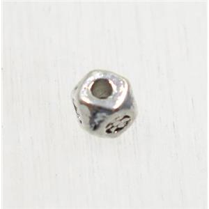 tibetan silver zinc beads, non-nickel, approx 3.5mm dia