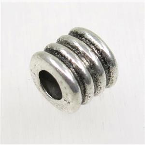 tibetan silver zinc tube beads, non-nickel, approx 9x10mm, 5mm hole