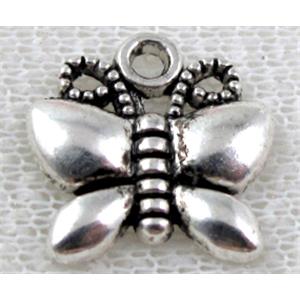 Butterfly, Tibetan Silver pendant Non-Nickel, 16x16mm