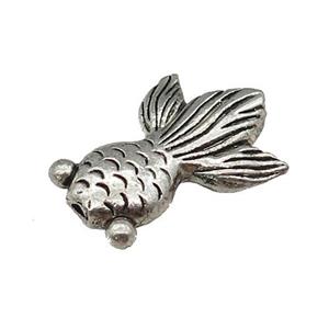 Tibetan Style Zinc Fish Charms Beads Antique Silver, approx 17-23mm