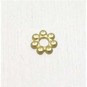tibetan silver zinc daisy beads, non-nickel, gold plated, approx 5mm dia