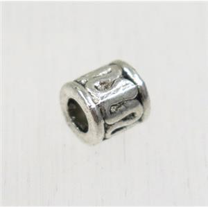 tibetan silver zinc tube beads, non-nickel, approx 5mm, 3mm hole