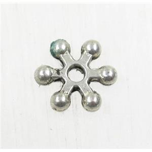 tibetan silver spacer zinc beads, daisy, non-nickel, approx 8mm dia