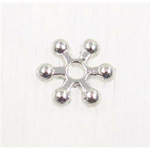 tibetan silver zinc beads, daisy, non-nickel, silver plated, approx 8mm dia