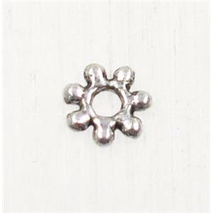 tibetan silver zinc daisy beads, non-nickel, approx 4mm dia