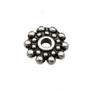 Tibetan Style Zinc Daisy Spacer Beads Antique Silver, approx 8.5mm