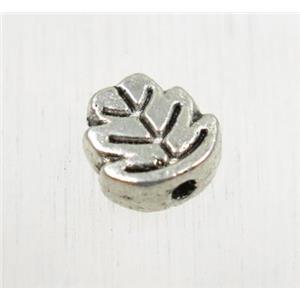 tibetan silver zinc leaf beads, non-nickel, approx 7.5mm