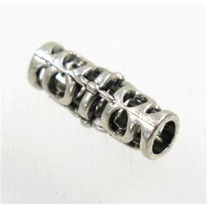 tibetan silver zinc tube beads, non-nickel, approx 6x18mm, 4mm hole