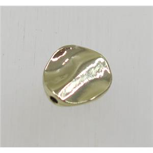 tibetan silver zinc beads, non-nickel, duck gold, approx 10mm dia