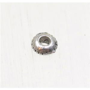 tibetan silver zinc rondelle beads, non-nickel, approx 3.7mm dia