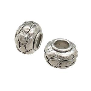Tibetan Style Zinc Rondelle Beads Large Hole Antique Silver, approx 10mm, 5mm hole