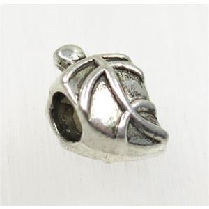 tibetan silver leaf beads, zinc, non-nickel, approx 8.5x10mm, 4.5mm hole