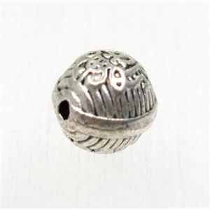 tibetan silver zinc round beads, non-nickel, approx 8mm dia