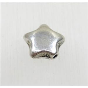 tibetan silver zinc star beads, non-nickel, approx 10.5mm