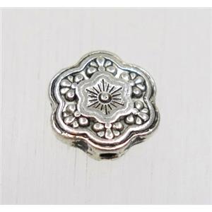 tibetan silver zinc flower beads, non-nickel, approx 9x10mm