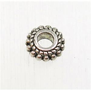 tibetan silver zinc rondelle beads, non-nickel, approx 7.5mm dia, 3mm hole
