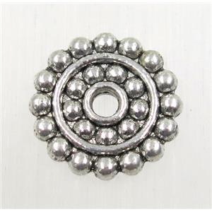 tibetan silver spacer beads, zinc, non-nickel, approx 14mm dia
