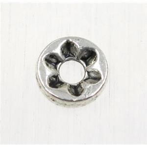 tibetan silver heishi beads, zinc, non-nickel, approx 8mm dia