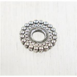 tibetan silver zinc spacer beads, non-nickel, approx 8mm dia, 2.5mm hole