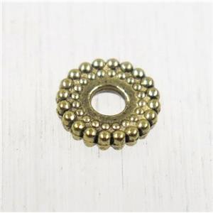 tibetan silver zinc spacer beads, non-nickel, antique gold, approx 8mm dia, 2.5mm hole