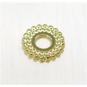 tibetan silver zinc beads, non-nickel, gold plated, approx 8mm dia, 2.5mm hole
