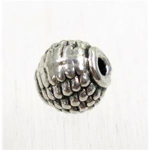 round tibetan silver zinc beads, non-nickel, approx 9mm dia