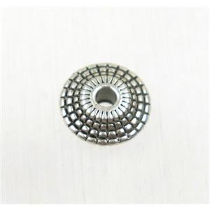 tibetan silver zinc rondelle beads, non-nickel, approx 8mm dia