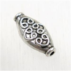 tibetan silver zinc oval beads, non-nickel, approx 7.5x15mm