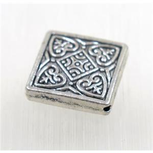 tibetan silver zinc square beads, non-nickel, approx 15x15mm
