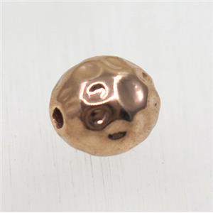 tibetan silver zinc beads, non-nickel, rose gold, approx 10x10.5mm
