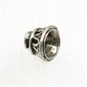 tibetan silver zinc beadcaps, non-nickel, approx 7x8mm