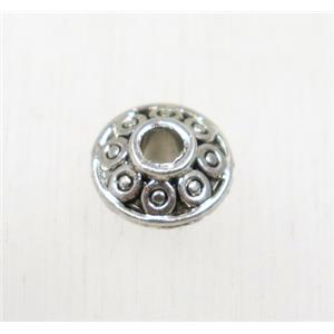 tibetan silver zinc bicone beads, non-nickel, approx 8mm dia