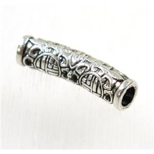 tibetan silver zinc tube beads, non-nickel, approx 6x23mm, 3.5mm hole