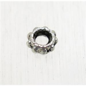 tibetan silver zinc beads, non-nickel, approx 6mm dia, 2.5mm hole