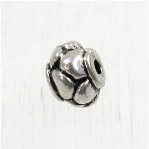 tibetan silver zinc rondelle beads, non-nickel, approx 5.5mm dia
