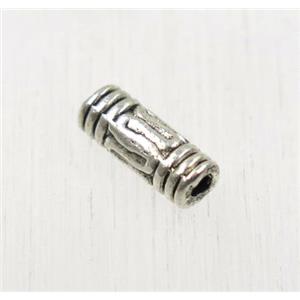 tibetan silver zinc tube beads, non-nickel, approx 3x8mm
