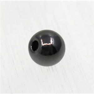 tibetan silver round zinc beads, non-nickel, black plated, approx 3mm dia