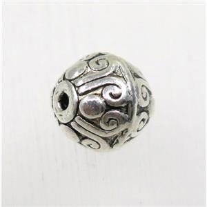 tibetan silver zinc bicone beads, non-nickel, approx 9.5x10mm