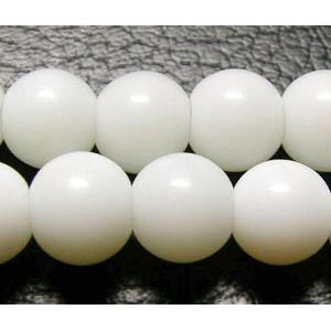 round Glass Beads, milk white, 12mm diameter, 72 beads per st.