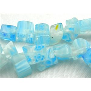 32 inch string of erose Millefiori Glass beads, 3~7mm