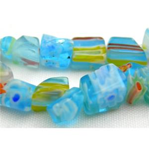 32 inch string of erose Millefiori Glass beads, 3~7mm