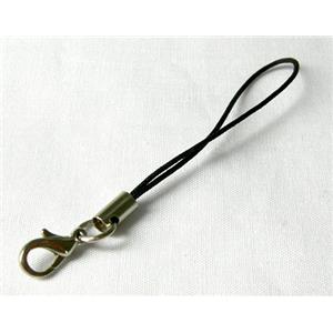 String hanger black color with copper ends&jumpring&clasp, 45mm circinal