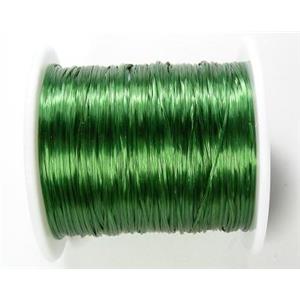 Crystal wire, stretchy, flat, deep green, 80meters per roll
