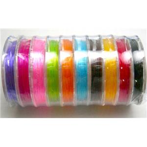 Crystal Cord for jewelry binding, stretchy, mixed color, 0.6mm, 10 meters per roll