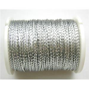 Metallic Cord, Silver, 0.8mm, 100m per roll